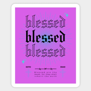 Blessed are the Meek - Light Blue Magnet